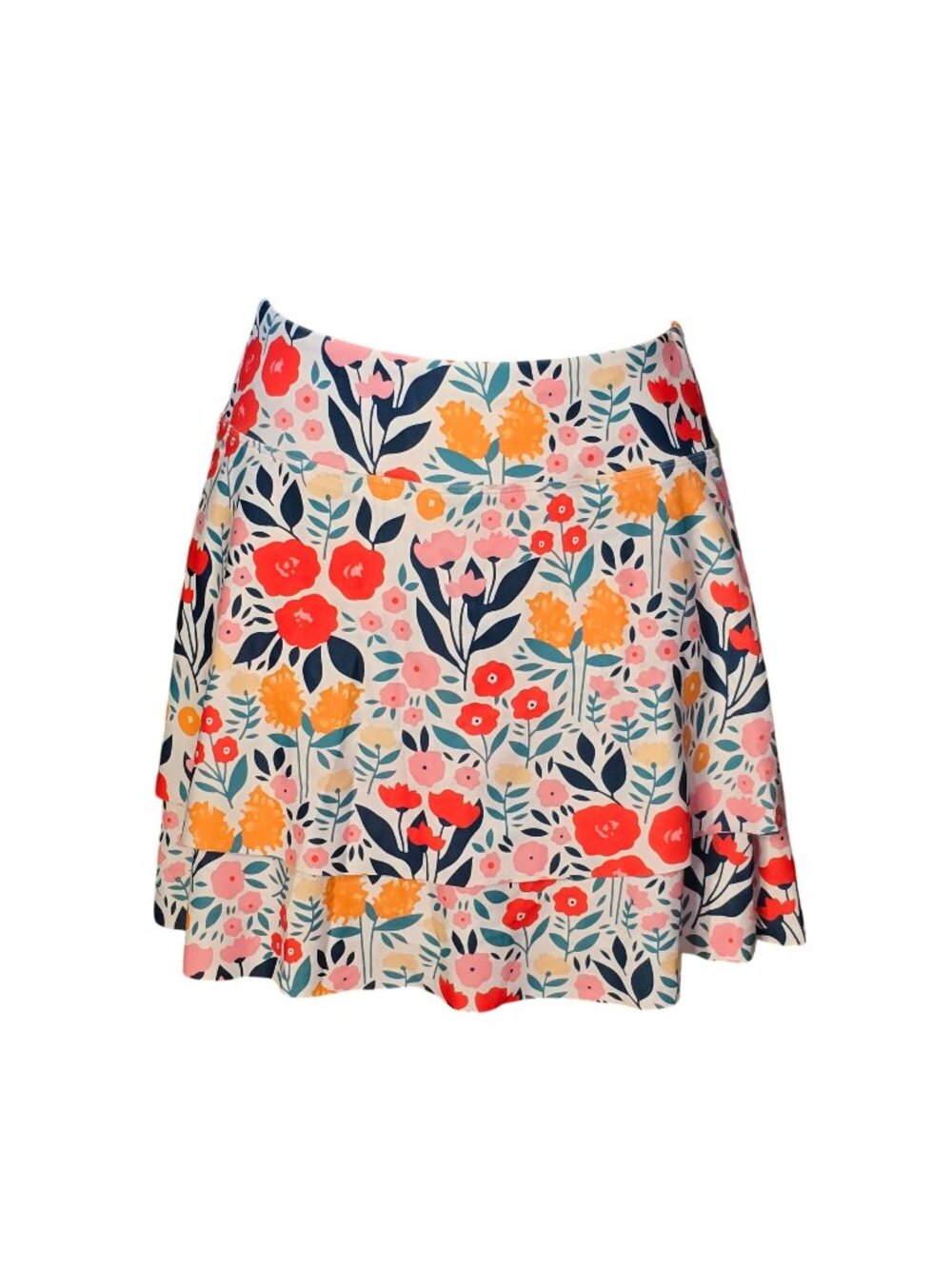 Woweny Floral High Waist Swim Skort Large Flowy Layered Swimsuit Skirt